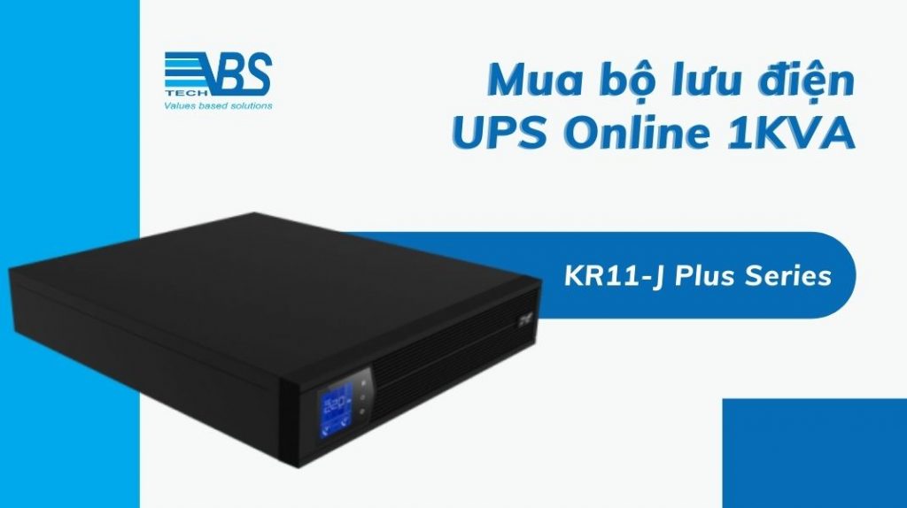 Bộ lưu điện UPS Online KR11-J Plus 1KVA (1000VA) có thiết kế nhỏ gọn, có thể chuyển đổi giữa dạng jack và tower. Bao gồm bộ main và acquy.