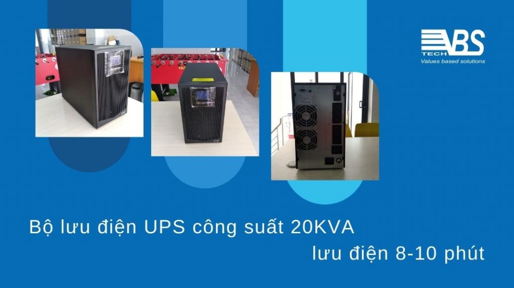 VBS cung cấp bộ lưu điện UPS Kehua, xuất xứ Trung Quốc, công suất 20KVA lưu điện 8-10 phút, giao hàng và lắp đặt tận nơi, bảo hành 12 tháng.