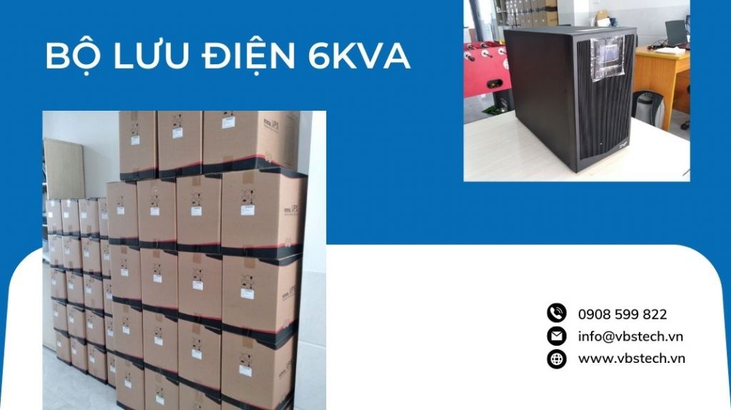 Bộ lưu điện UPS online 6KVA có thời gian chuyển mạch gần bằng 0ms cho server, bệnh viện có Chế độ Inverter, Chế độ Battery, Chế độ Bypass,ECO