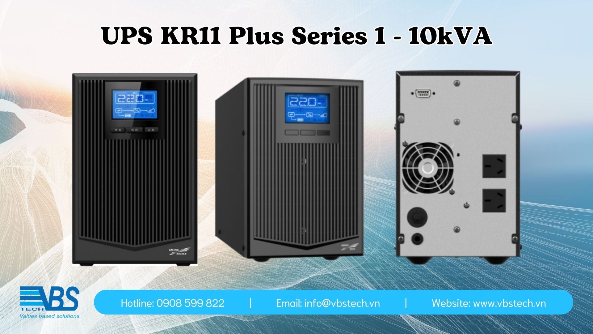 Sản phẩm UPS Kehua 1 pha KR11 Plus Series công suất 1 - 10kVA là dòng bộ lưu điện UPS Online